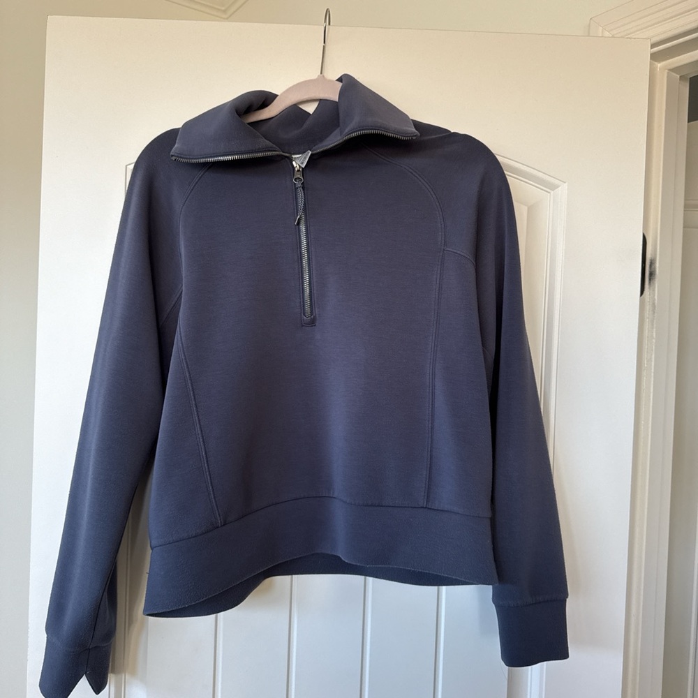 SPANX Dark Blue Quarter-Zip Top